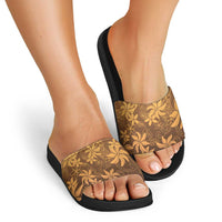 Tiare Tahiti Slide Sandals Brown Polynesia Motifs LT05 - Polynesian Pride