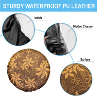 Tiare Tahiti Spare Tire Cover Brown Polynesia Motifs - Polynesian Pride