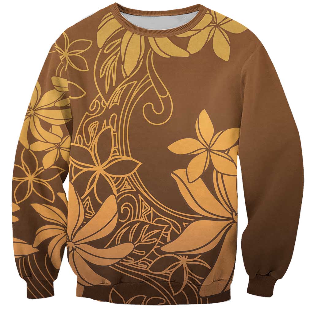 Tiare Tahiti Sweatshirt Brown Polynesia Motifs LT05 Unisex Brown - Polynesian Pride