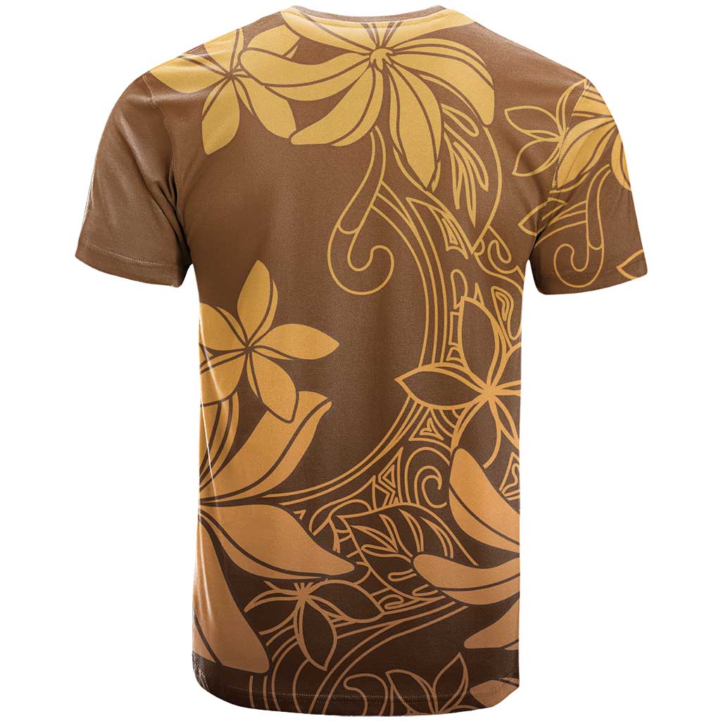Tiare Tahiti T Shirt Brown Polynesia Motifs - Polynesian Pride