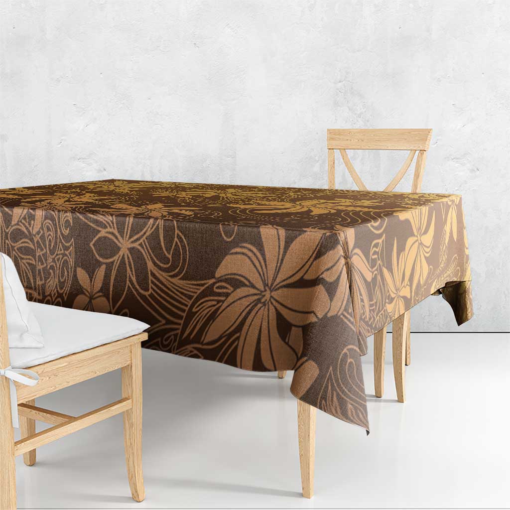 Tiare Tahiti Tablecloth Brown Polynesia Motifs LT05 - Polynesian Pride