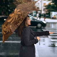 Tiare Tahiti Umbrella Brown Polynesia Motifs - Polynesian Pride