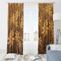 Tiare Tahiti Window Curtain Brown Polynesia Motifs - Polynesian Pride