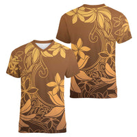 Tiare Tahiti Women V-Neck T-Shirt Brown Polynesia Motifs - Polynesian Pride