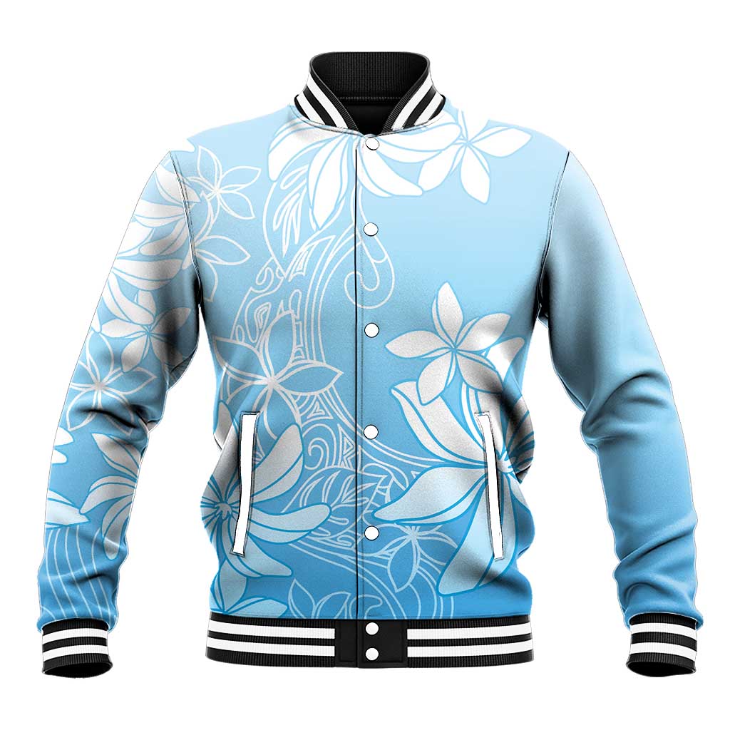Tiare Tahiti Baseball Jacket Blue Polynesia Motifs LT05 Unisex Blue - Polynesian Pride