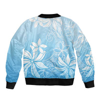 Tiare Tahiti Bomber Jacket Blue Polynesia Motifs - Polynesian Pride