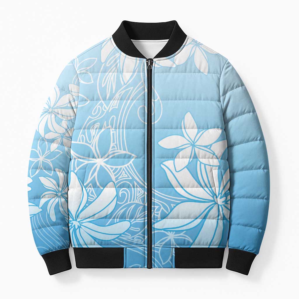 Tiare Tahiti Bomber Puffer Jacket Blue Polynesia Motifs LT05 Unisex Blue - Polynesian Pride