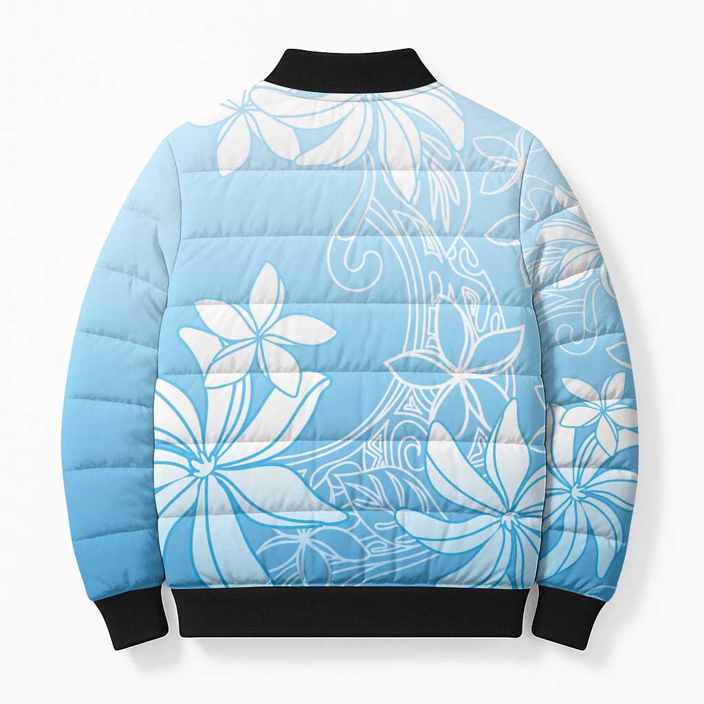 Tiare Tahiti Bomber Puffer Jacket Blue Polynesia Motifs LT05 - Polynesian Pride