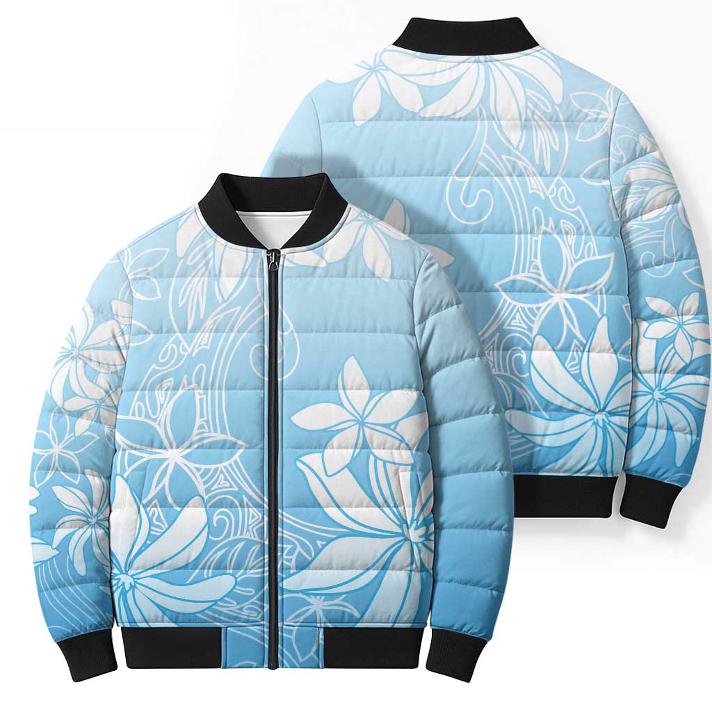 Tiare Tahiti Bomber Puffer Jacket Blue Polynesia Motifs LT05 - Polynesian Pride