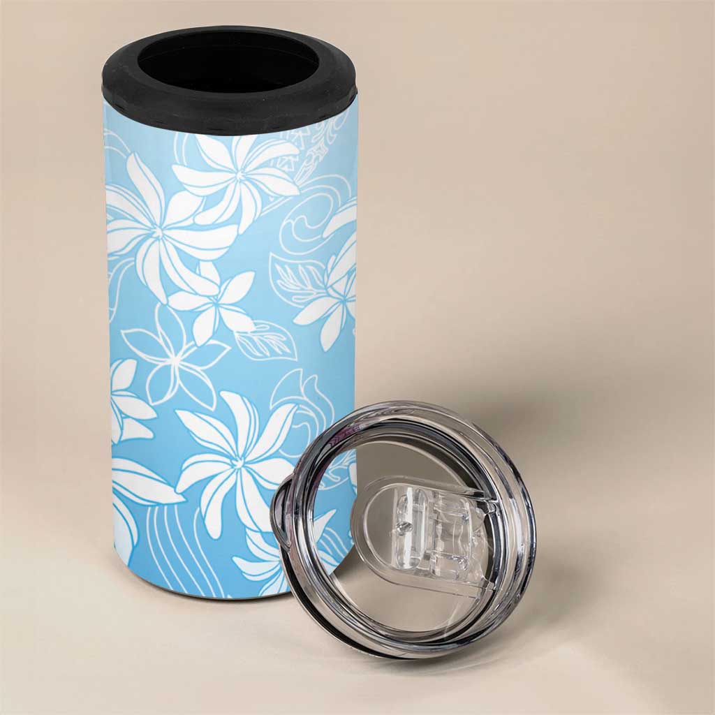 Tiare Tahiti 4 in 1 Can Cooler Tumbler Blue Polynesia Motifs - Polynesian Pride