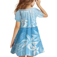 Tiare Tahiti Family Matching Long Sleeve Bodycon Dress and Hawaiian Shirt Blue Polynesia Motifs - Polynesian Pride