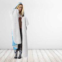 Tiare Tahiti Hooded Blanket Blue Polynesia Motifs - Polynesian Pride