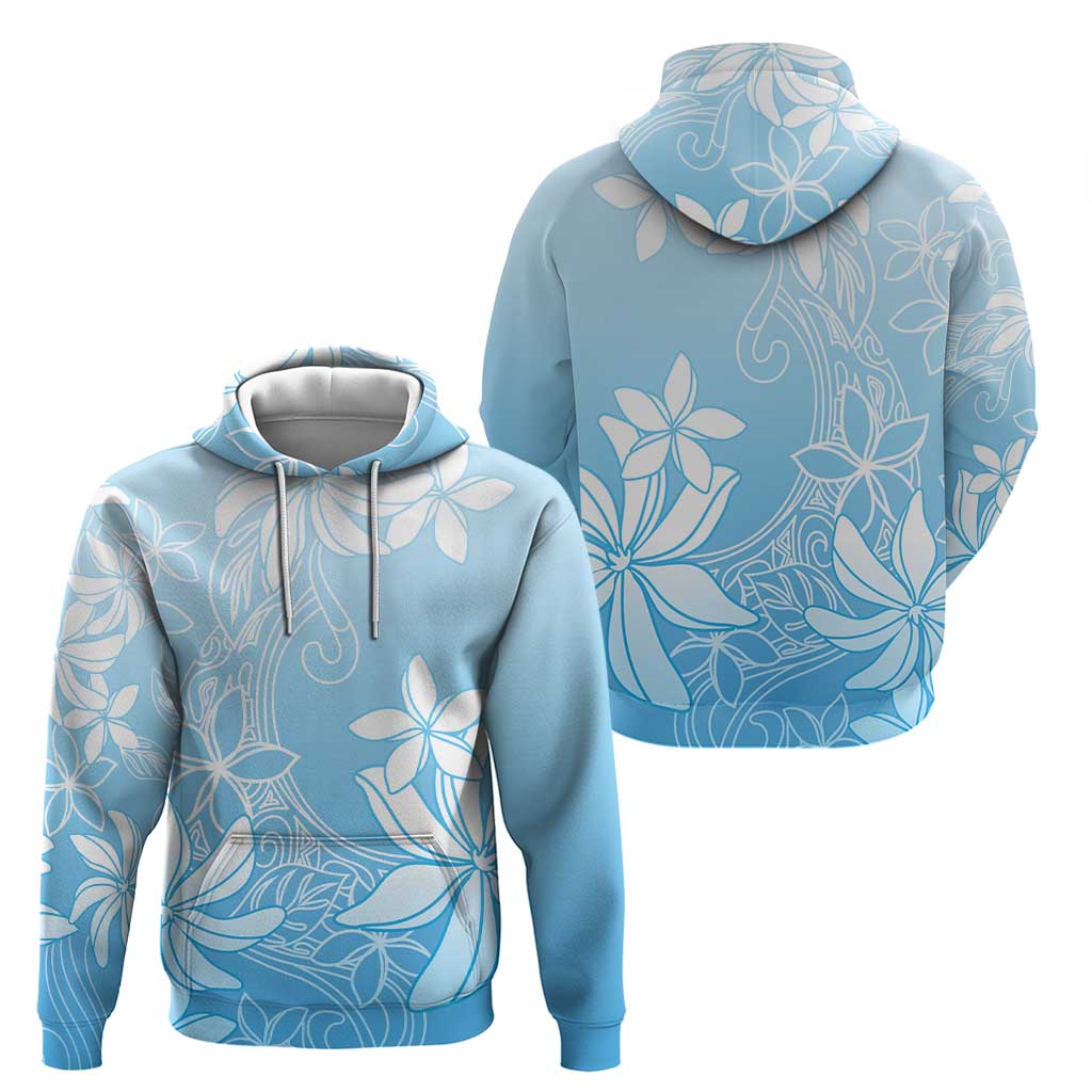 Tiare Tahiti Hoodie Blue Polynesia Motifs - Polynesian Pride