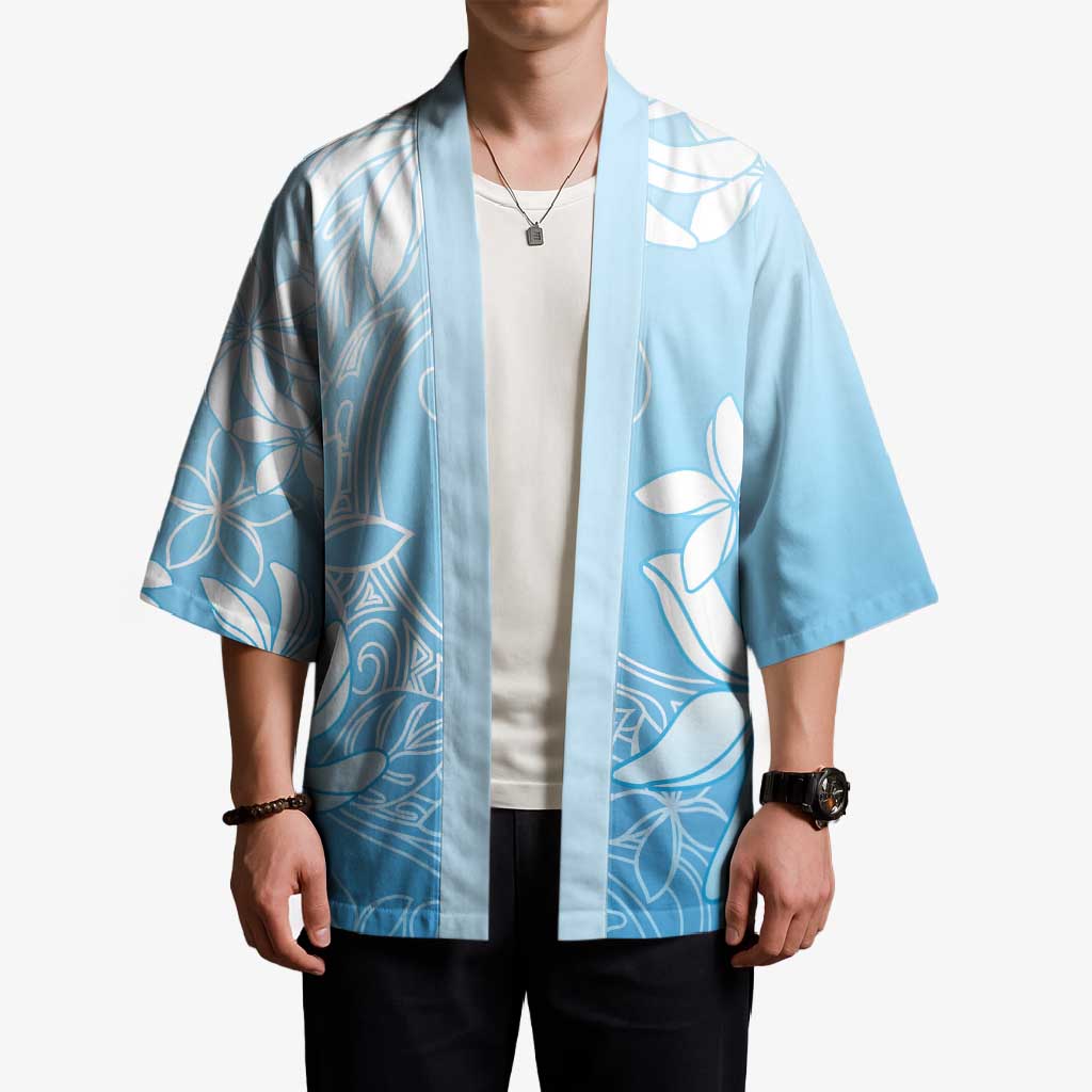 Tiare Tahiti Kimono Blue Polynesia Motifs - Polynesian Pride