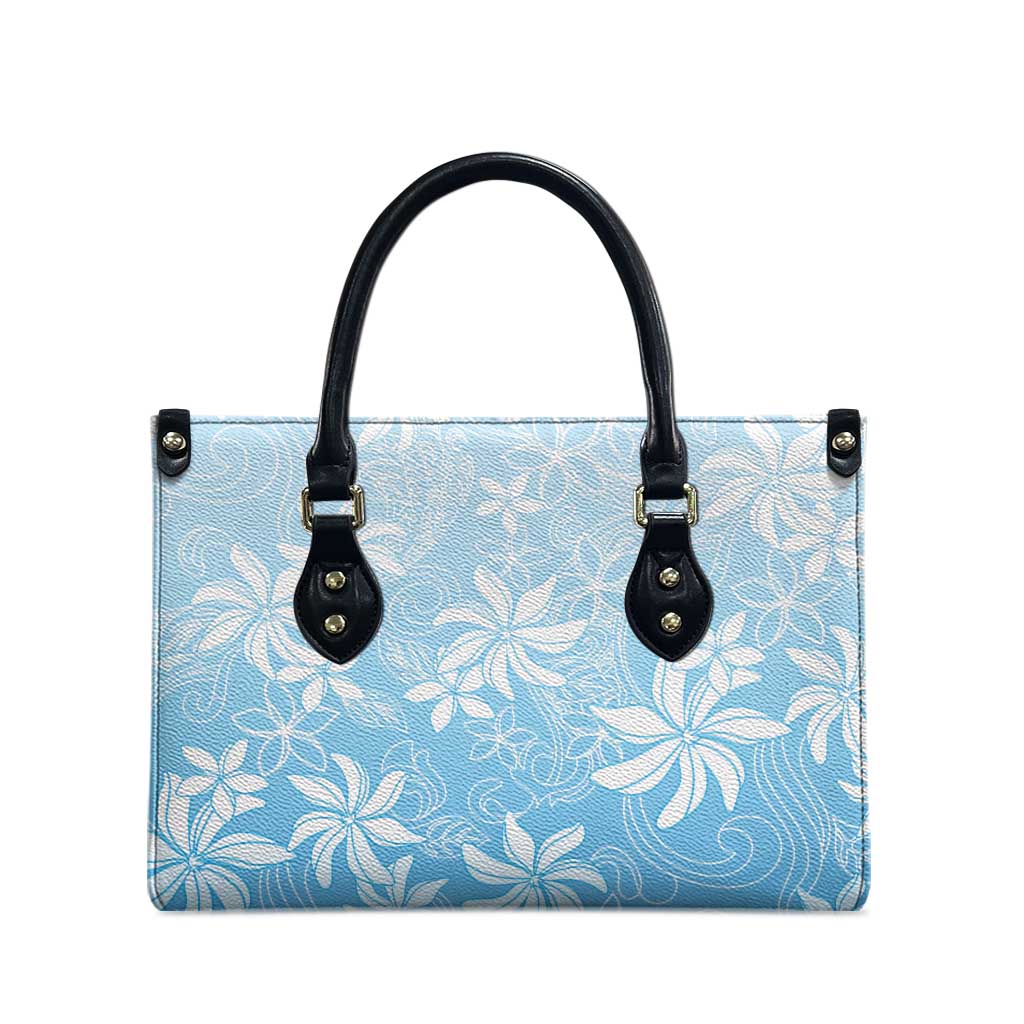 Tiare Tahiti Leather Bag Blue Polynesia Motifs - Polynesian Pride