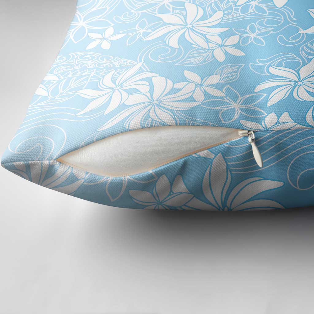 Tiare Tahiti Pillow Cover Blue Polynesia Motifs - Polynesian Pride