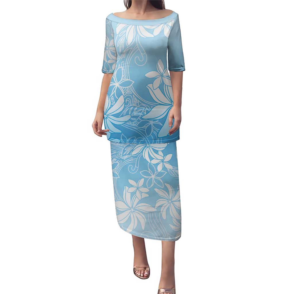 Tiare Tahiti Puletasi Blue Polynesia Motifs - Polynesian Pride