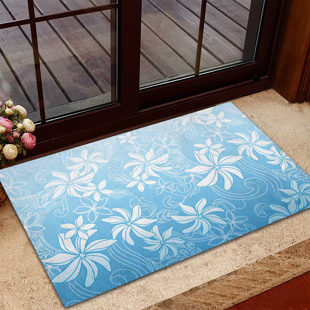 Tiare Tahiti Rubber Doormat Blue Polynesia Motifs LT05 - Polynesian Pride