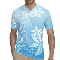 Tiare Tahiti Rugby Jersey Blue Polynesia Motifs - Polynesian Pride