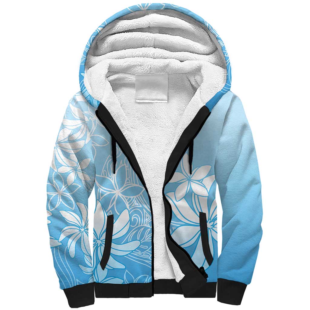 Tiare Tahiti Sherpa Hoodie Blue Polynesia Motifs LT05 Unisex Blue - Polynesian Pride