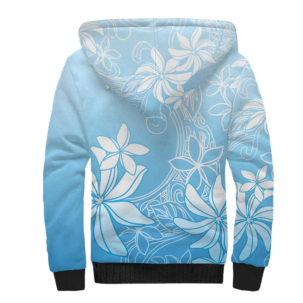 Tiare Tahiti Sherpa Hoodie Blue Polynesia Motifs LT05 - Polynesian Pride