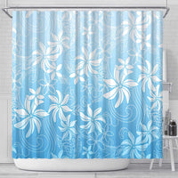 Tiare Tahiti Shower Curtain Blue Polynesia Motifs - Polynesian Pride