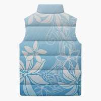 Tiare Tahiti Sleeveless Puffer Jacket Blue Polynesia Motifs LT05 - Polynesian Pride