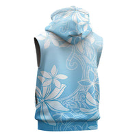Tiare Tahiti Sleeveless Zip Hoodie Blue Polynesia Motifs - Polynesian Pride
