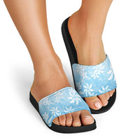 Tiare Tahiti Slide Sandals Blue Polynesia Motifs - Polynesian Pride