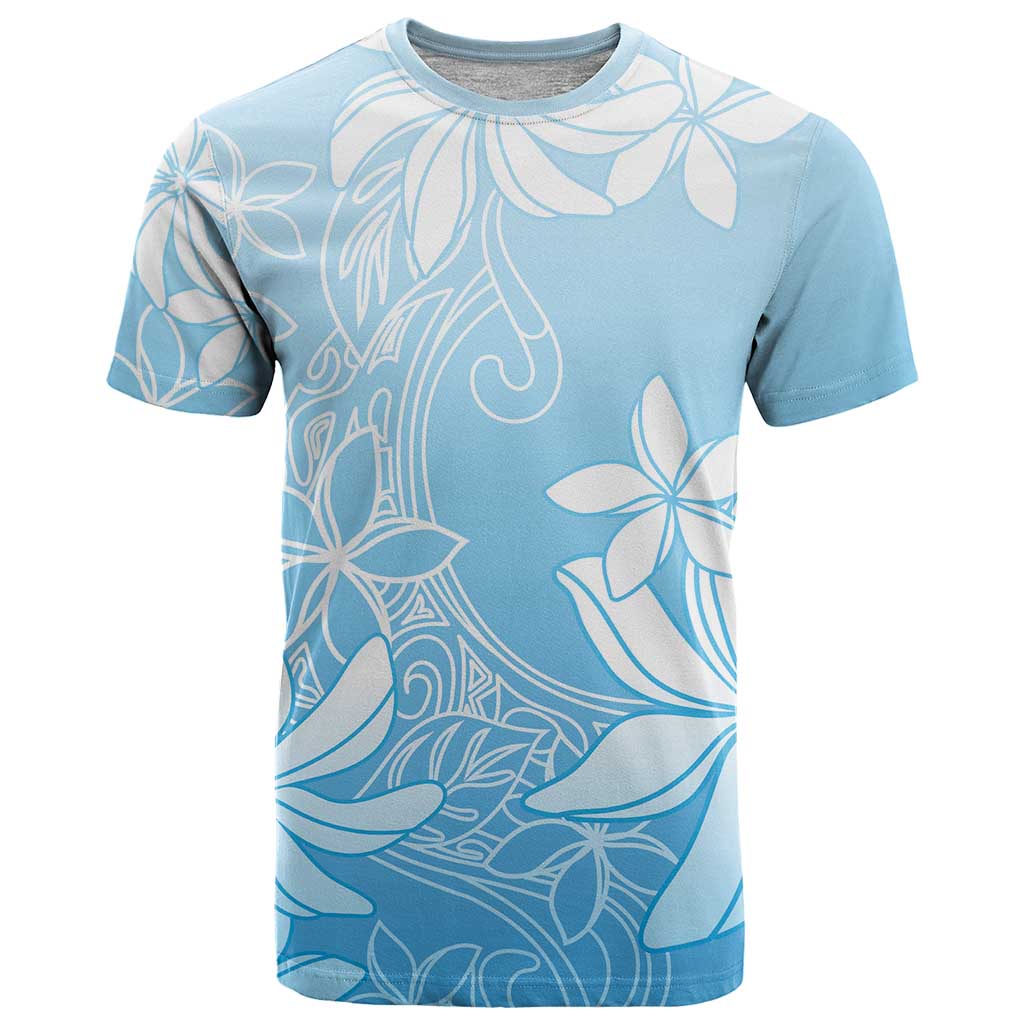 Tiare Tahiti T Shirt Blue Polynesia Motifs - Polynesian Pride
