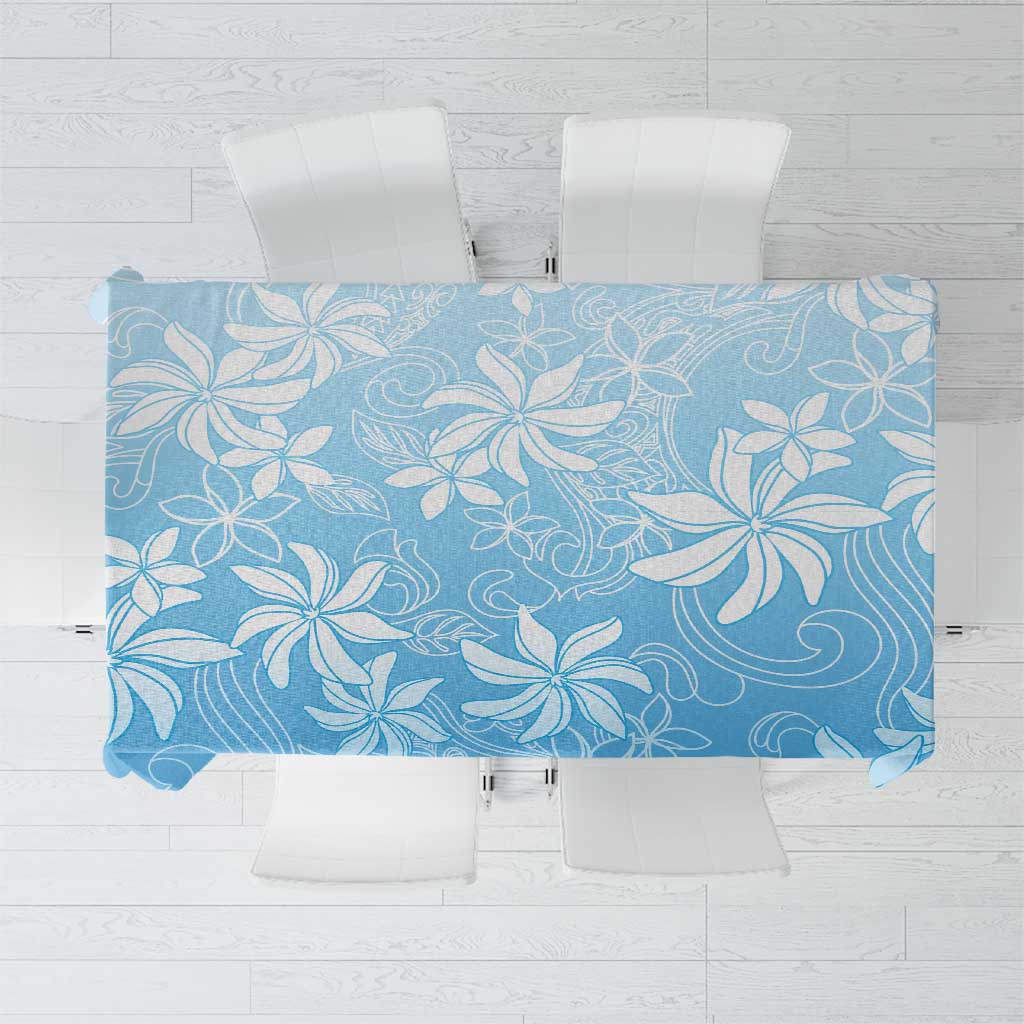 Tiare Tahiti Tablecloth Blue Polynesia Motifs LT05 Blue - Polynesian Pride