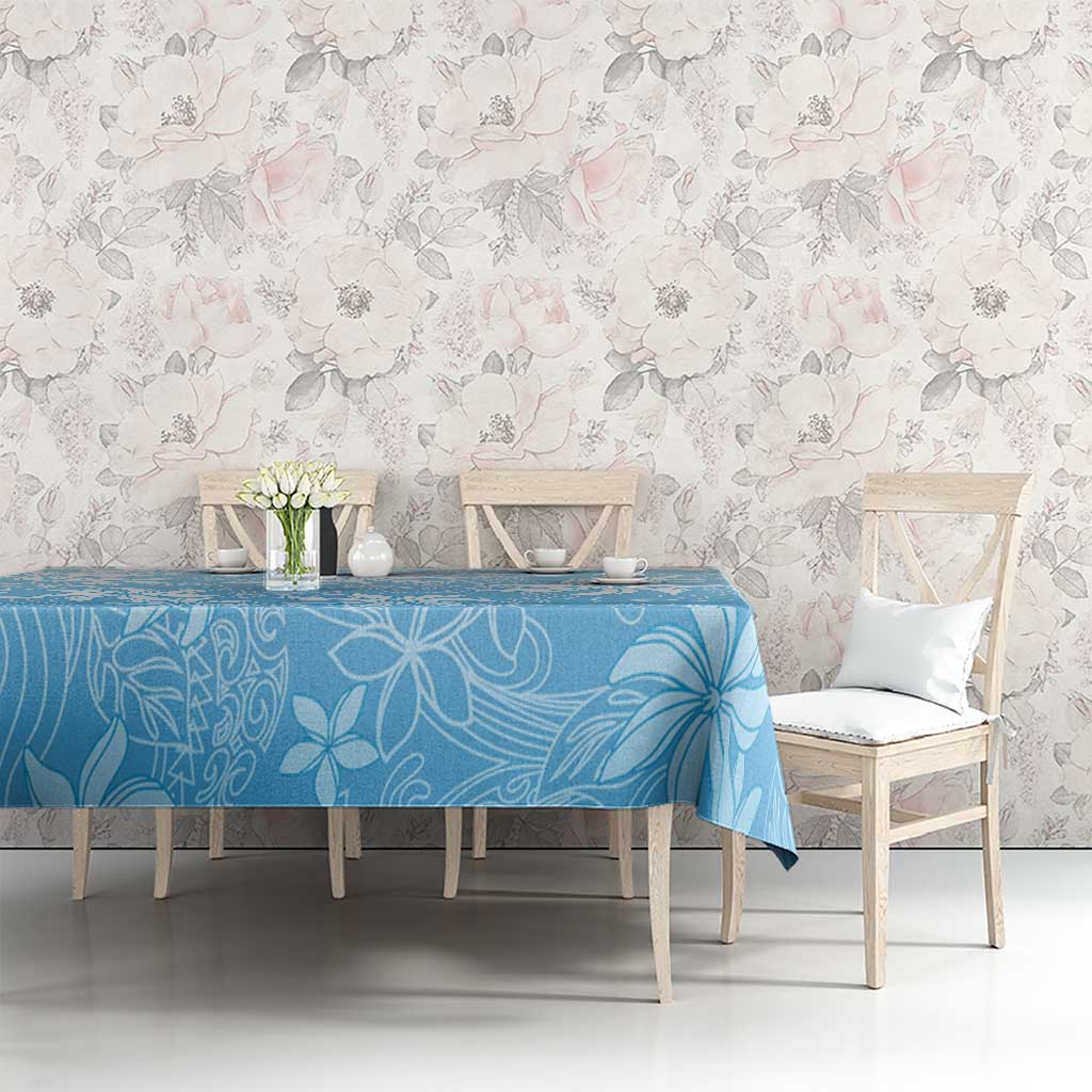 Tiare Tahiti Tablecloth Blue Polynesia Motifs LT05 - Polynesian Pride