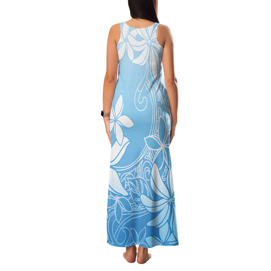 Tiare Tahiti Tank Maxi Dress Blue Polynesia Motifs - Polynesian Pride