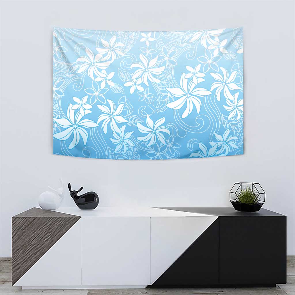 Tiare Tahiti Tapestry Blue Polynesia Motifs - Polynesian Pride