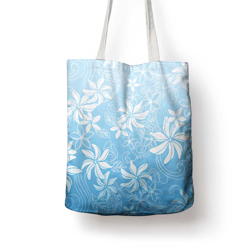 Tiare Tahiti Tote Bag Blue Polynesia Motifs - Polynesian Pride