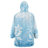 Tiare Tahiti Wearable Blanket Hoodie Blue Polynesia Motifs LT05 - Polynesian Pride