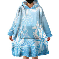 Tiare Tahiti Wearable Blanket Hoodie Blue Polynesia Motifs LT05 - Polynesian Pride