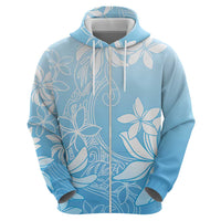 Tiare Tahiti Zip Hoodie Blue Polynesia Motifs - Polynesian Pride