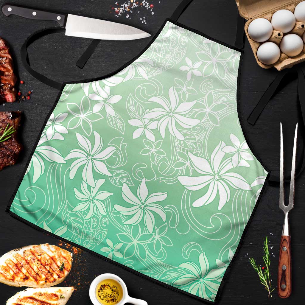 Tiare Tahiti Apron Matcha Polynesia Motifs LT05 Green - Polynesian Pride