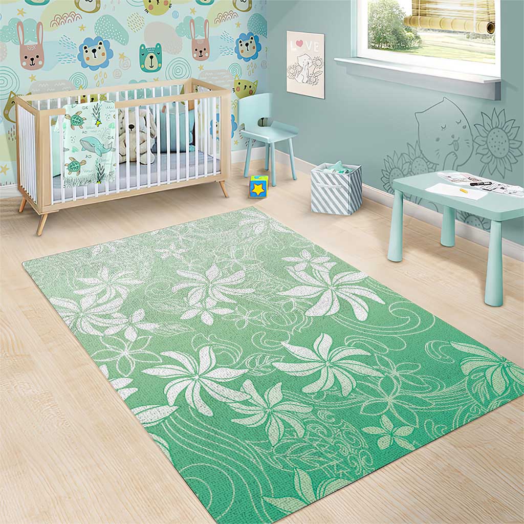 Tiare Tahiti Area Rug Matcha Polynesia Motifs - Polynesian Pride