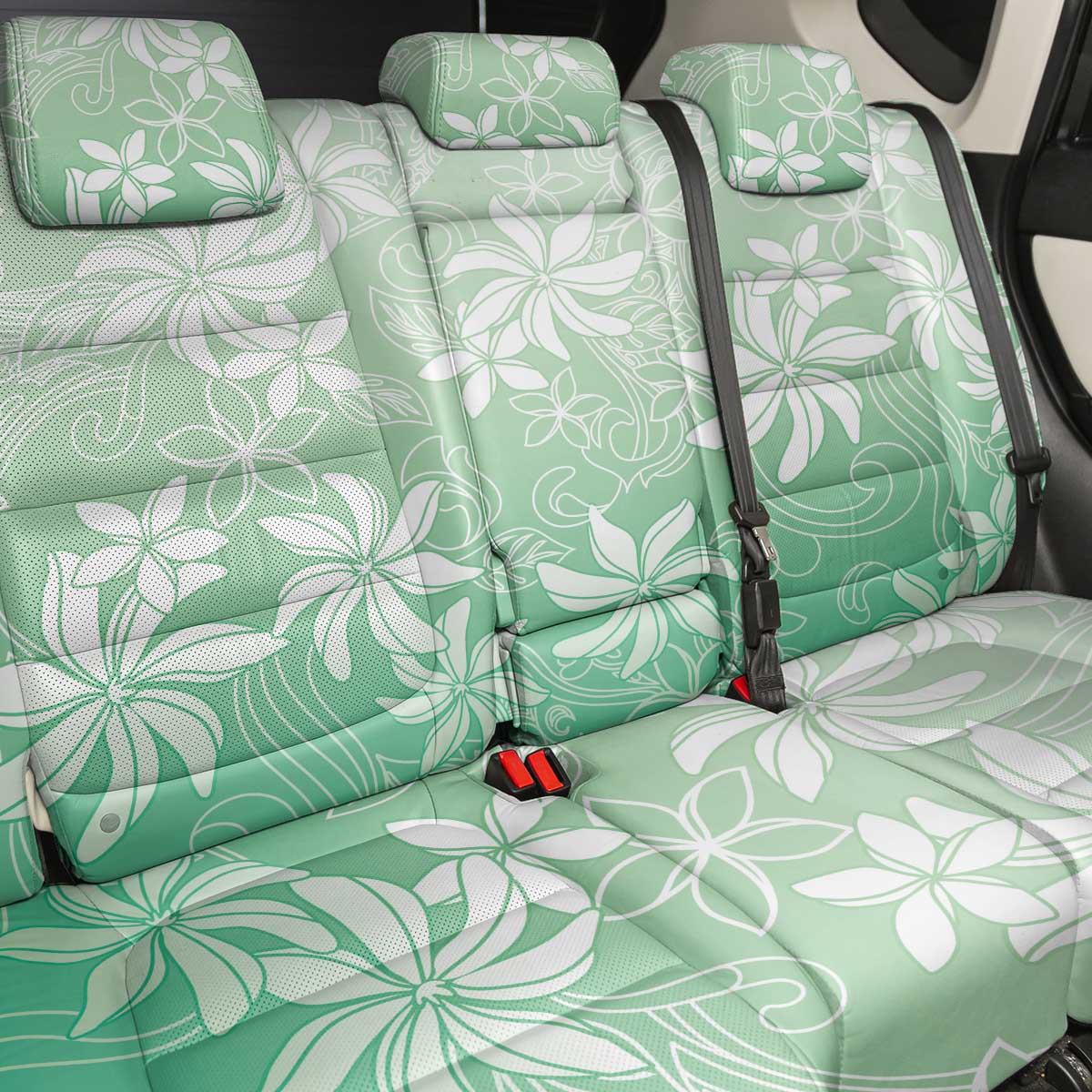 Tiare Tahiti Back Car Seat Cover Matcha Polynesia Motifs - Polynesian Pride