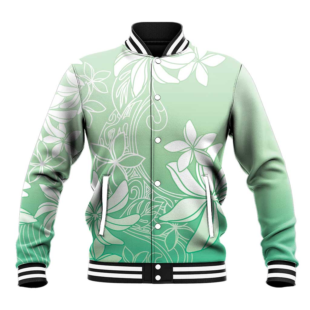 Tiare Tahiti Baseball Jacket Matcha Polynesia Motifs LT05 Unisex Green - Polynesian Pride