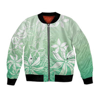 Tiare Tahiti Bomber Jacket Matcha Polynesia Motifs - Polynesian Pride