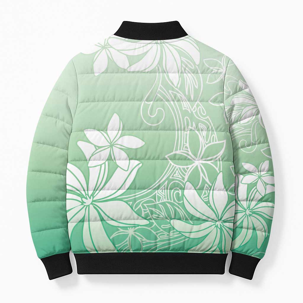 Tiare Tahiti Bomber Puffer Jacket Matcha Polynesia Motifs LT05 - Polynesian Pride
