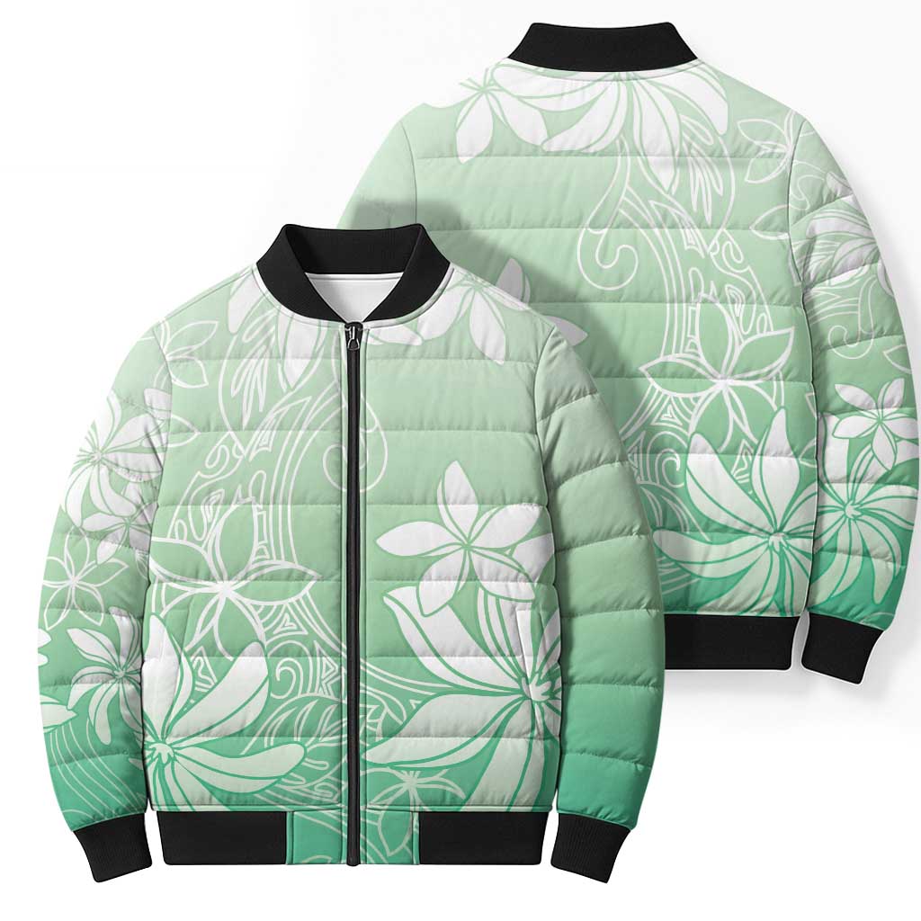 Tiare Tahiti Bomber Puffer Jacket Matcha Polynesia Motifs LT05 - Polynesian Pride