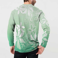 Tiare Tahiti Button Sweatshirt Matcha Polynesia Motifs LT05 - Polynesian Pride
