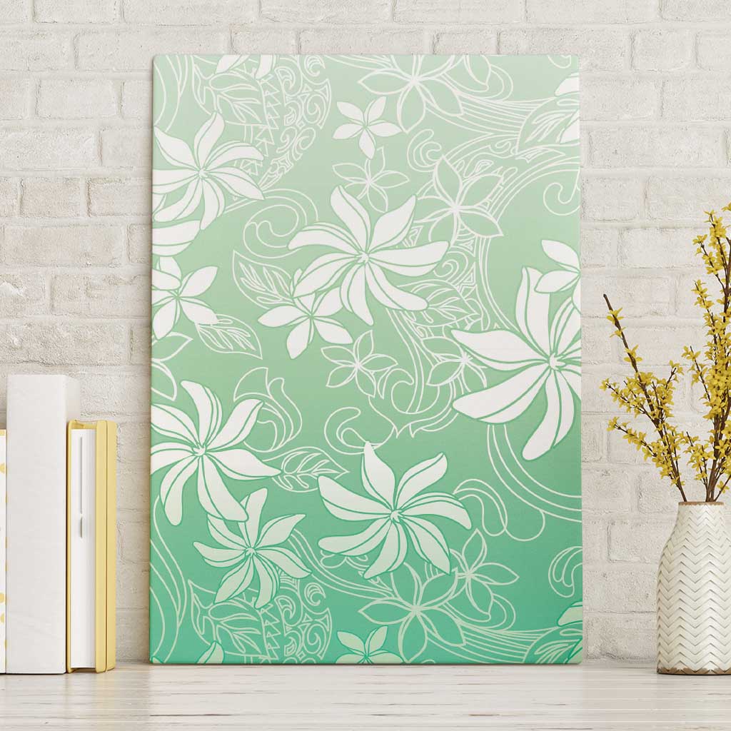 Tiare Tahiti Canvas Wall Art Matcha Polynesia Motifs LT05 Without Frame Green - Polynesian Pride