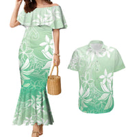Tiare Tahiti Couples Matching Mermaid Dress and Hawaiian Shirt Matcha Polynesia Motifs - Polynesian Pride