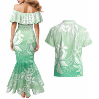 Tiare Tahiti Couples Matching Mermaid Dress and Hawaiian Shirt Matcha Polynesia Motifs - Polynesian Pride