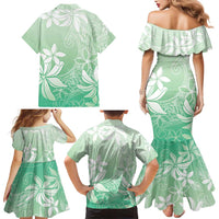 Tiare Tahiti Family Matching Mermaid Dress and Hawaiian Shirt Matcha Polynesia Motifs - Polynesian Pride